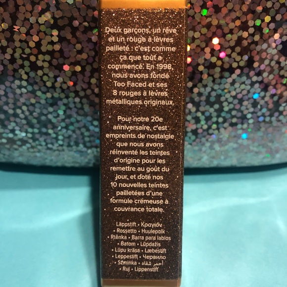 BNIB! Discontinued! HTF! Too Faced Metallic Sparkle Lipstick in HOOCHIE - Picture 5 of 6